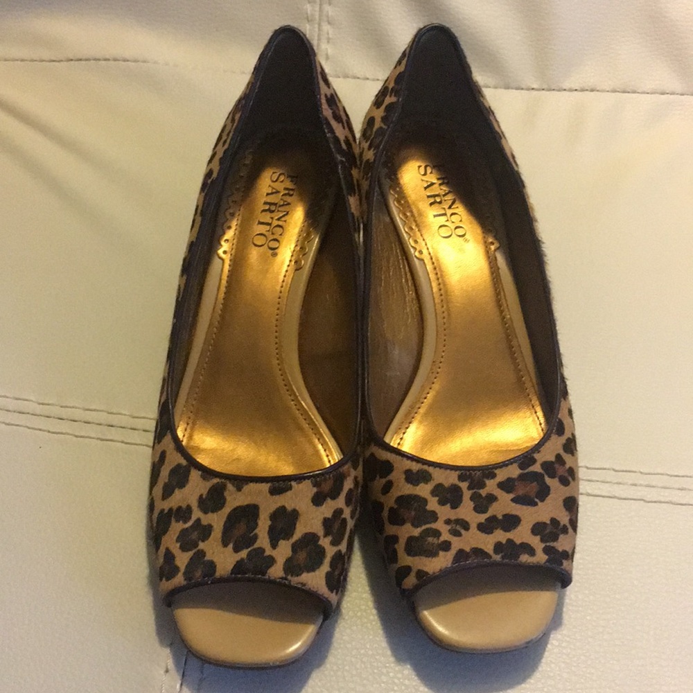 Shoes Peep Toe Wedge Heels Color: Leopard Size: 8